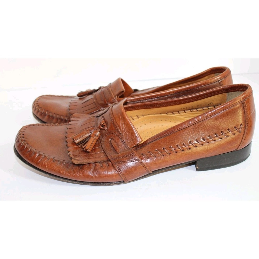 Florsheim Shoes Mens 12 D PISA Moc Toe Tassel Loafers Cognac
